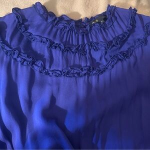 Maje Royal Blue Ruffled Blouse